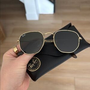Ray-Ban Black and Gold Sunglasses